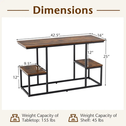 Rustic TV Console Table for 50 Inches TVs-Rustic Brown - Rustic Brown - Entertainment Centers & TV Stands
