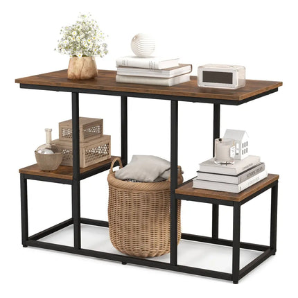Rustic TV Console Table for 50 Inches TVs-Rustic Brown - Rustic Brown - Entertainment Centers & TV Stands