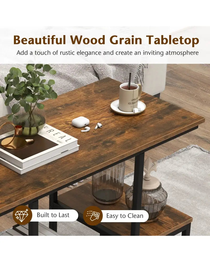 Rustic TV Console Table for 50 Inches TVs-Rustic Brown - Rustic Brown - Entertainment Centers & TV Stands