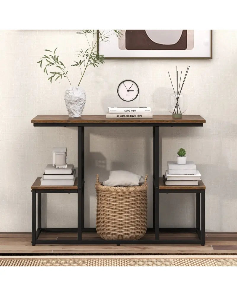 Rustic TV Console Table for 50 Inches TVs-Rustic Brown - Rustic Brown - Entertainment Centers & TV Stands