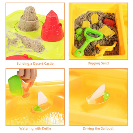 Sand and Water Play Table for Kids with Sand Castle Molds - Sandboxes