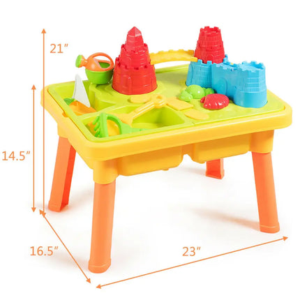 Sand and Water Play Table for Kids with Sand Castle Molds - Sandboxes