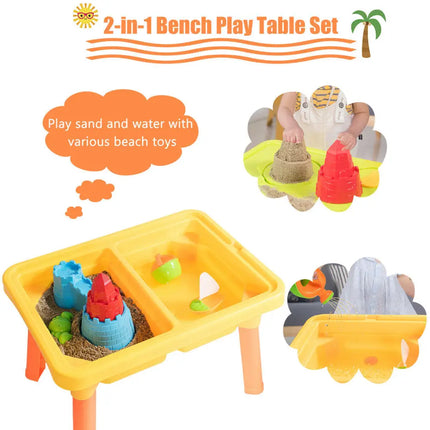 Sand and Water Play Table for Kids with Sand Castle Molds - Sandboxes
