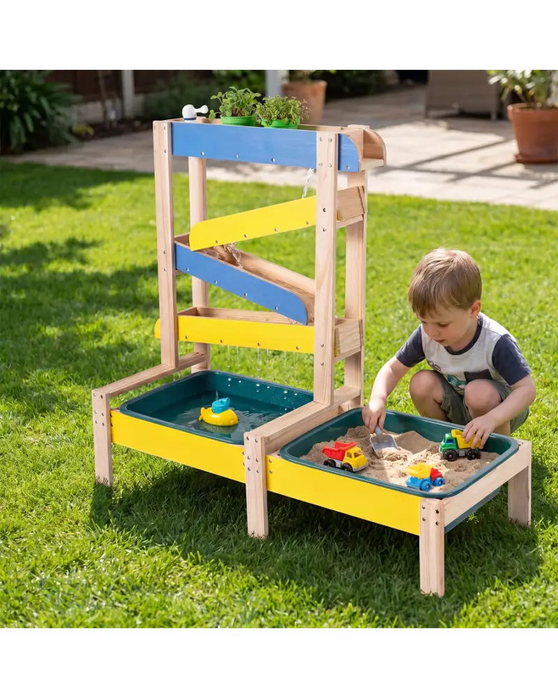 Sand and Water Table for Toddlers with 2 Water Basins-Multicolor - Multicolor - Play Kitchen Sets