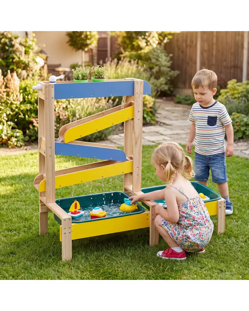 Sand and Water Table for Toddlers with 2 Water Basins-Multicolor - Multicolor - Play Kitchen Sets