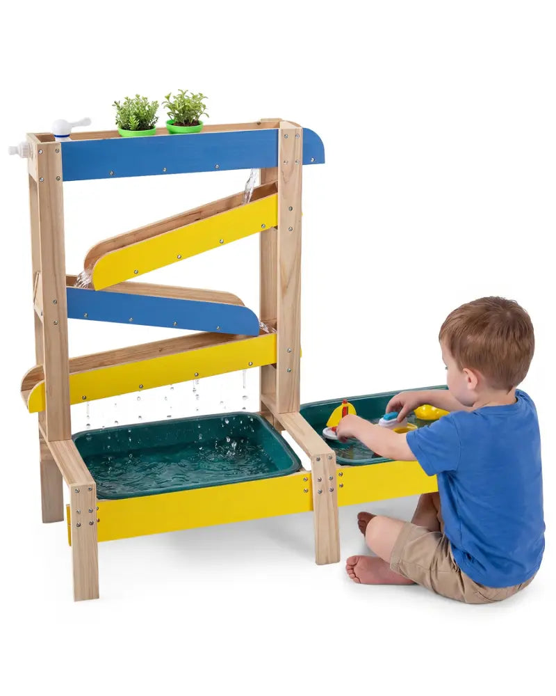 Sand and Water Table for Toddlers with 2 Water Basins-Multicolor - Multicolor - Play Kitchen Sets