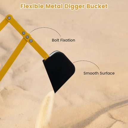 Sand Digger for Kids Sandbox Toy Digger with 2-Handed Controls and Flexible Shovel-Yellow - Yellow - Sandboxes