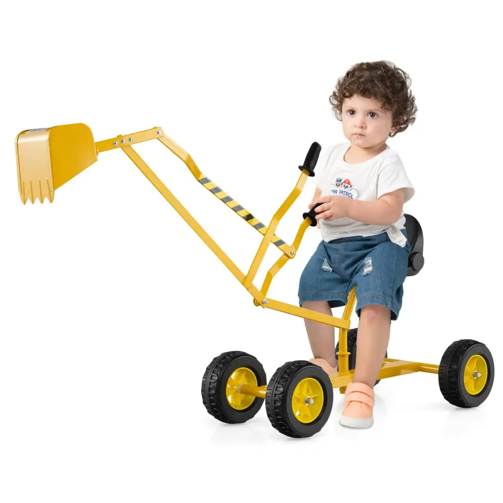 Sand Digger for Kids with 2-Handed Controls and Flexible Shovel-Yellow - Yellow - Sandboxes