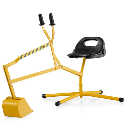Sand Digger with 2-Handed Controls and Flexible Shovel for 3+ Years Old Kids-Yellow - Yellow - Sandboxes