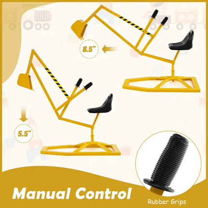 Sandbox Toy Digger with 2-Handed Controls and Flexible Shovel for Kids-Yellow - Yellow - Sandboxes