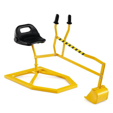 Sandbox Toy Digger with 2-Handed Controls and Flexible Shovel for Kids-Yellow - Yellow - Sandboxes