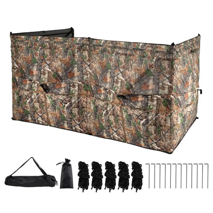 See-Through Hunting Blind Panel with Dog Door Pop up Waterflow Blind for 1-3 People - Camouflage - Tents