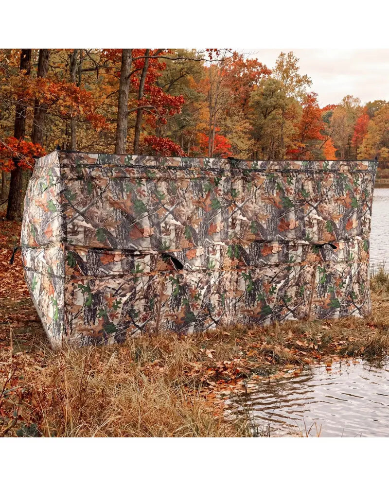 See-Through Hunting Blind Panel with Dog Door Pop up Waterflow Blind for 1-3 People - Camouflage - Tents