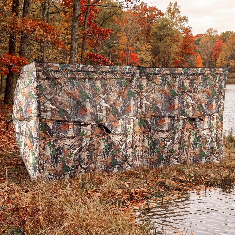 See-Through Hunting Blind Panel with Dog Door Pop up Waterflow Blind for 1-3 People - Camouflage - Tents
