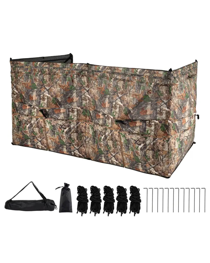 See-Through Hunting Blind Panel with Dog Door Pop up Waterflow Blind for 1-3 People - Camouflage - Tents