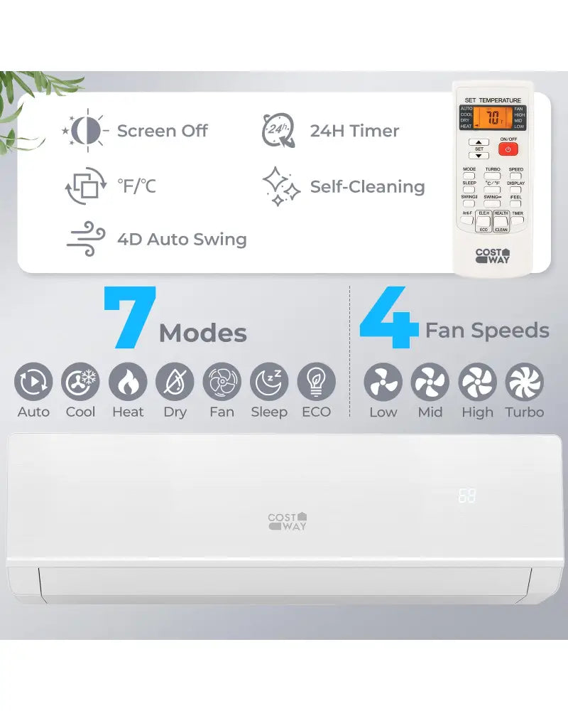 SEERXtreme Series 24000 BTU 25 SEER2 208-230V Mini Split Heat Pump Heating at -25„ƒ WiFi Enabled - White - 24000 BTU