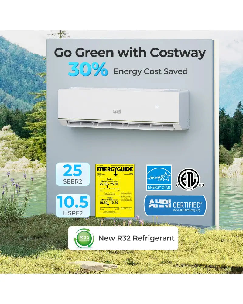 SEERXtreme Series 24000 BTU 25 SEER2 208-230V Mini Split Heat Pump Heating at -25„ƒ WiFi Enabled - White - 24000 BTU