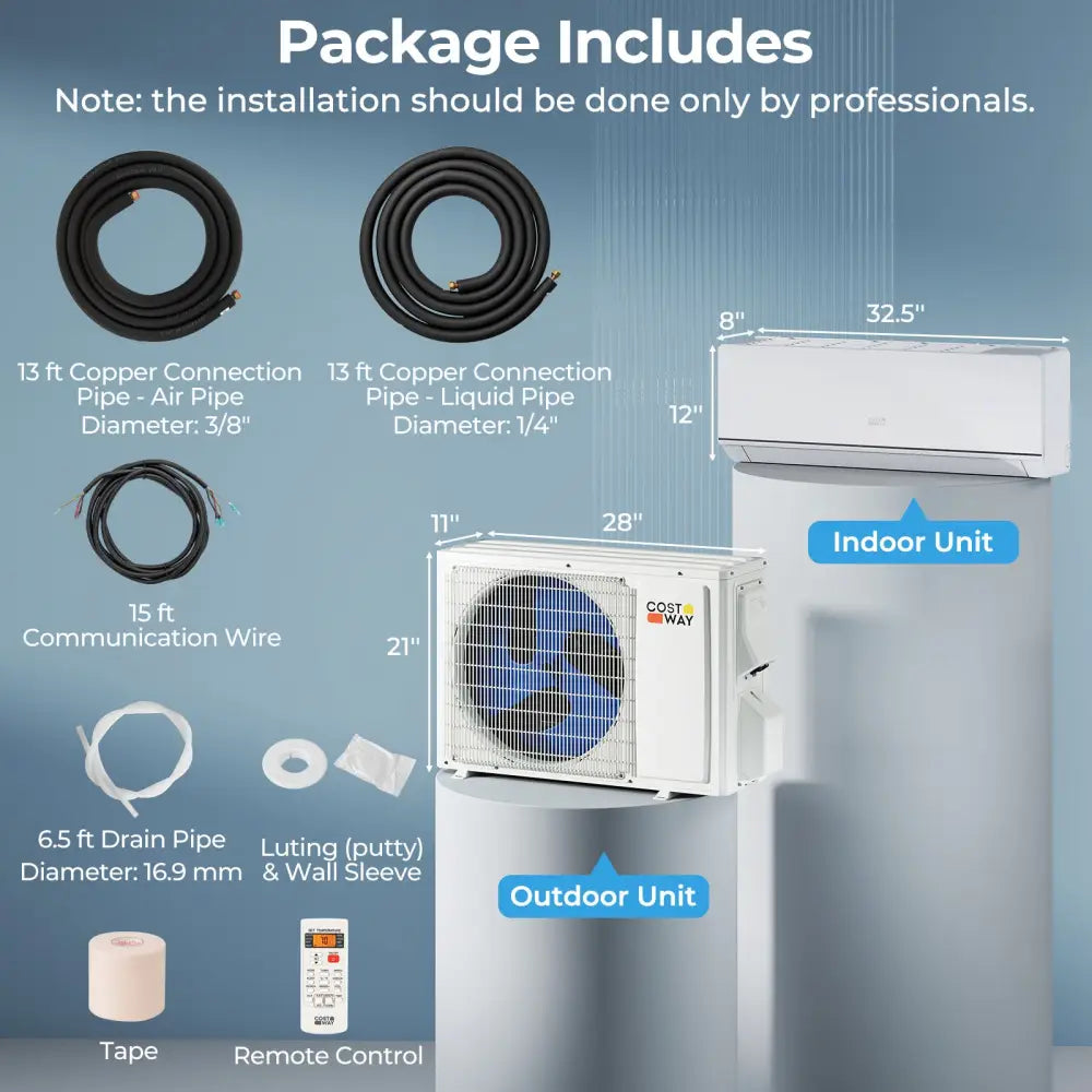 SEERXtreme Series ENERGY STAR Certified 12000 BTU 24 SEER2 115V Mini Split Heat Pump Heating at -25„ƒ - White - 12000