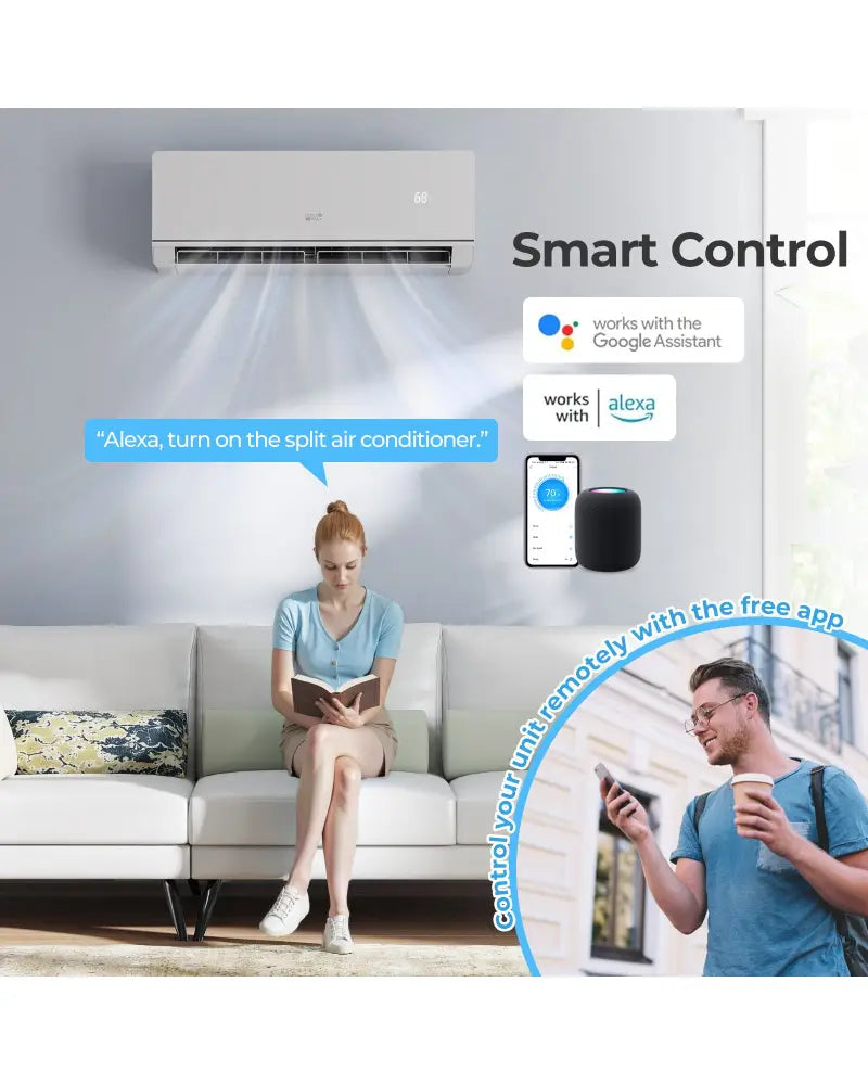SEERXtreme Series ENERGY STAR Certified 12000 BTU 24 SEER2 208-230V Mini Split Heat Pump Heating at -25„ƒ - White