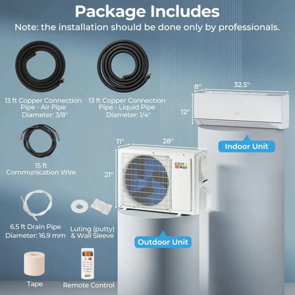 SEERXtreme Series ENERGY STAR Certified 12000 BTU 24 SEER2 208-230V Mini Split Heat Pump Heating at -25â„ƒ Costway