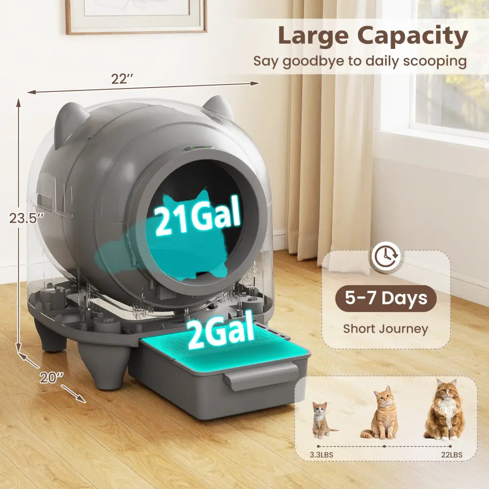 Self-Cleaning Litter Box for Multi-Cat & Senior Cats Home - White - Cat Supplies