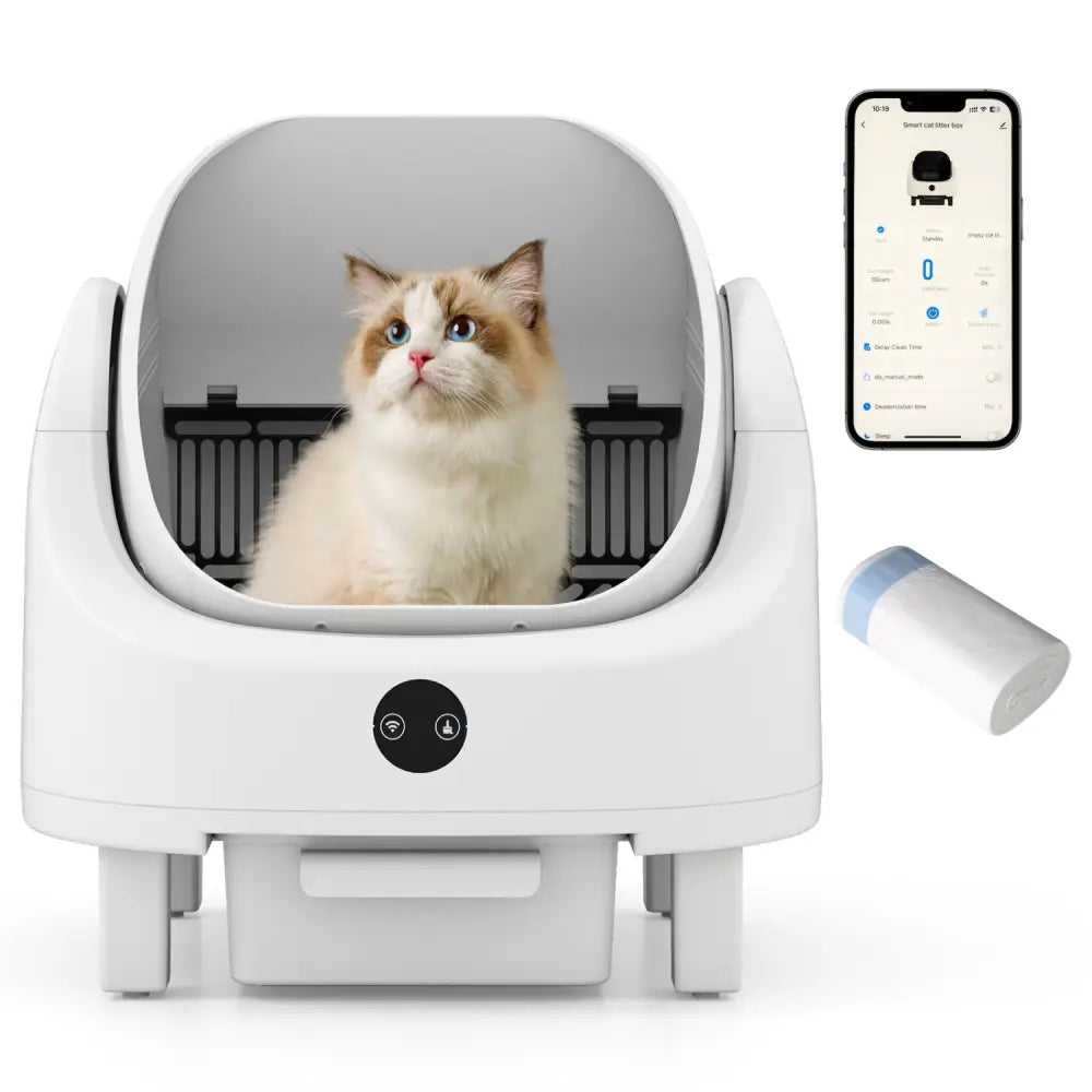 Self-Cleaning Open-Top Cat Litter Box with APP Control for Multi-Cat - Cat Houses