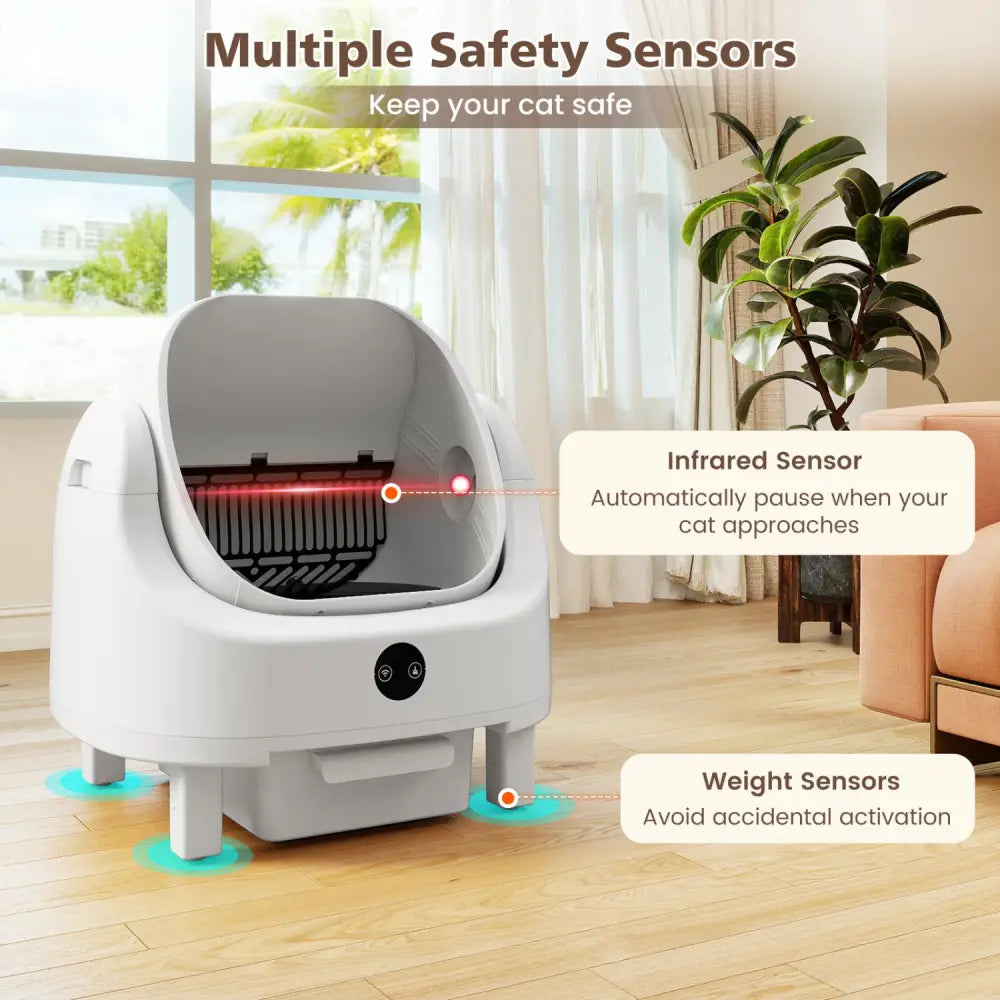 Self-Cleaning Open-Top Cat Litter Box with APP Control for Multi-Cat - Cat Houses