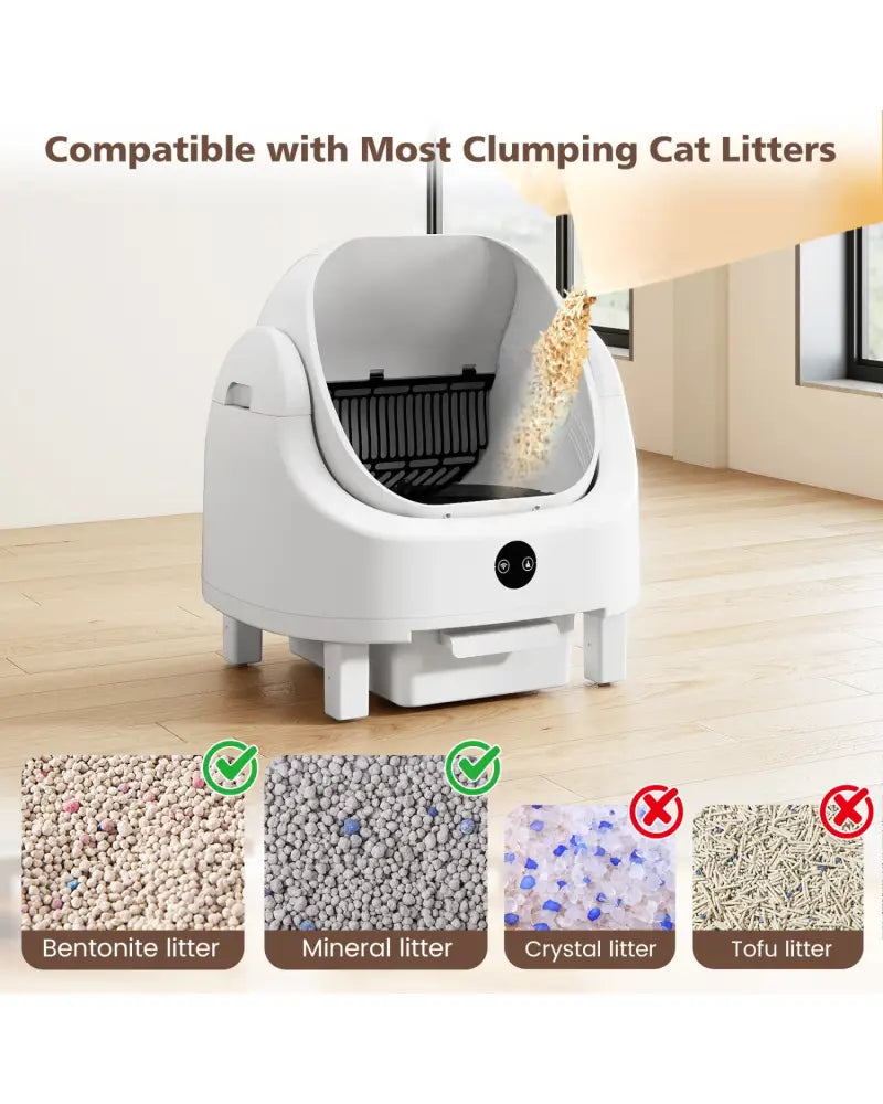Self-Cleaning Open-Top Cat Litter Box with APP Control for Multi-Cat - Cat Houses