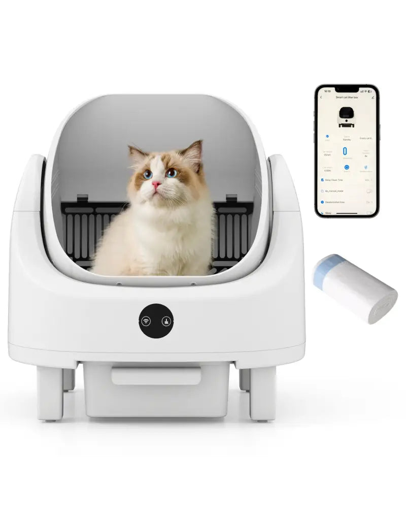 Self-Cleaning Open-Top Cat Litter Box with APP Control for Multi-Cat - Cat Houses