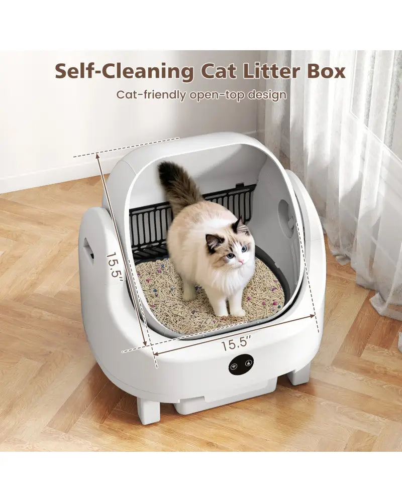 Self-Cleaning Open-Top Cat Litter Box with APP Control for Multi-Cat - Cat Houses