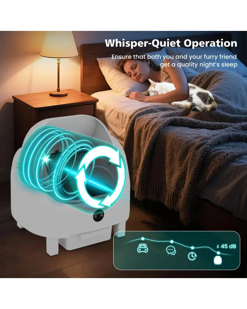 Self-Cleaning Open-Top Cat Litter Box with APP Control for Multi-Cat - Cat Houses