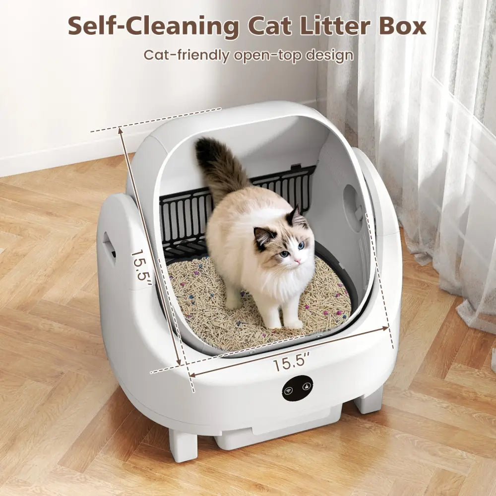 Self-Cleaning Open-Top Cat Litter Box with APP Control for Multi-Cat - Cat Houses