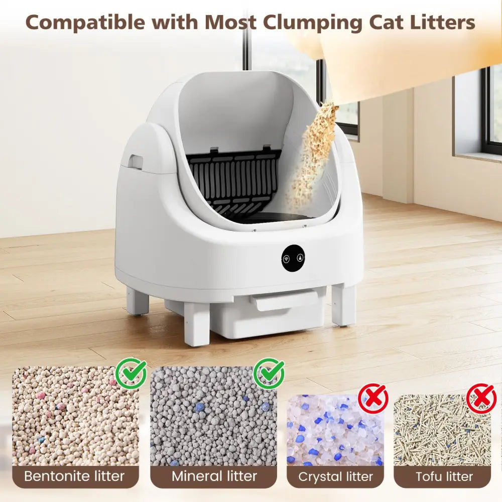 Self-Cleaning Open-Top Cat Litter Box with APP Control for Multi-Cat - Cat Houses