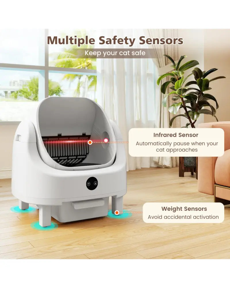 Self-Cleaning Open-Top Cat Litter Box with APP Control for Multi-Cat - Cat Houses