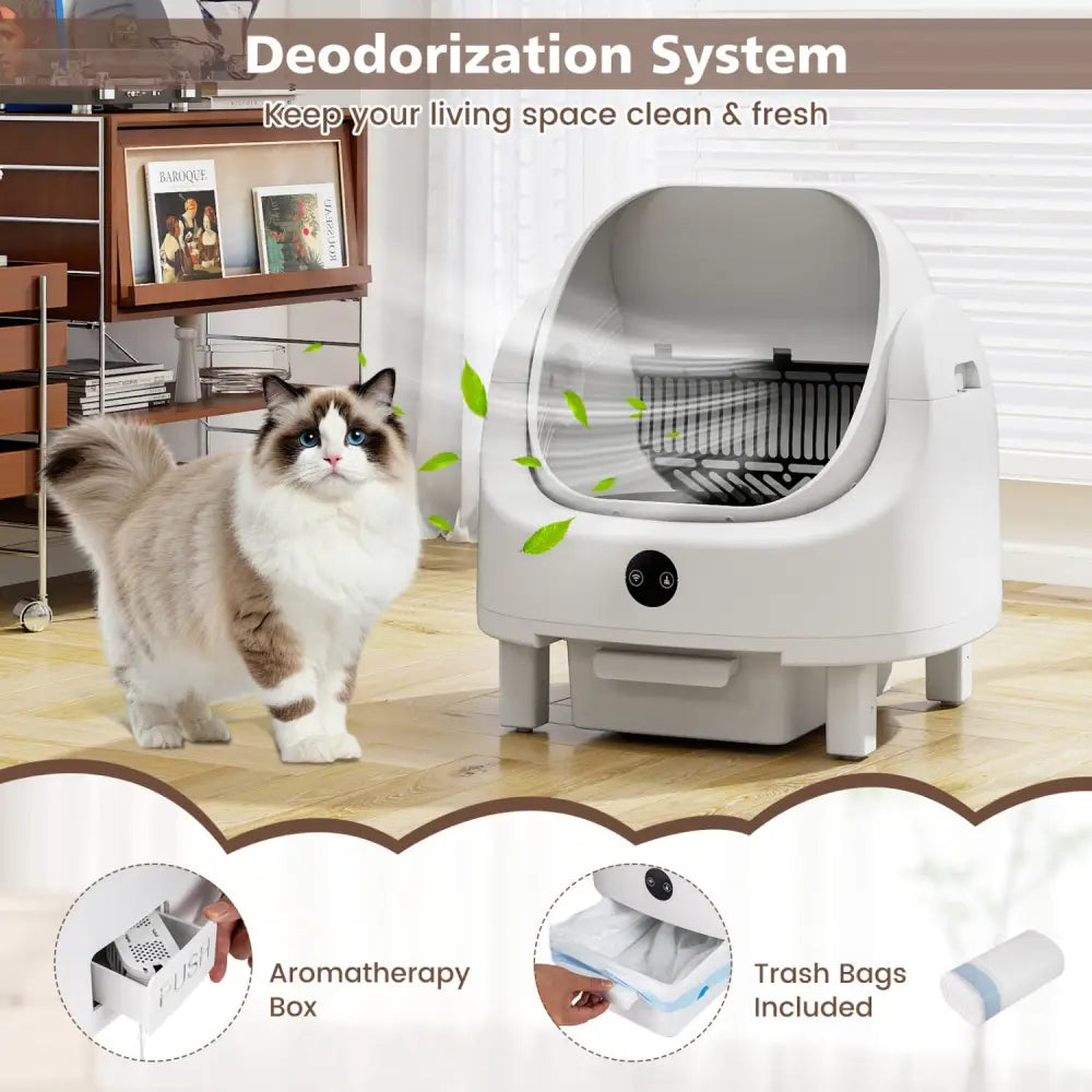 Self-Cleaning Open-Top Cat Litter Box with APP Control for Multi-Cat - Cat Houses