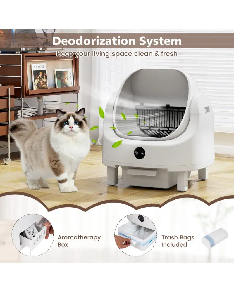 Self-Cleaning Open-Top Cat Litter Box with APP Control for Multi-Cat - Cat Houses