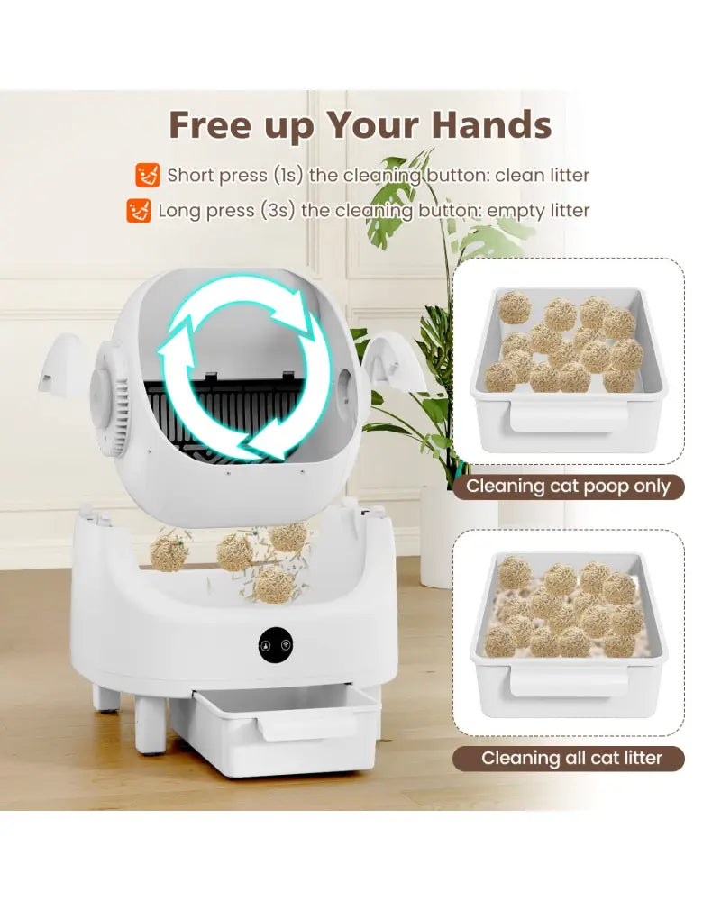 Self-Cleaning Open-Top Cat Litter Box with APP Control for Multi-Cat - Cat Houses