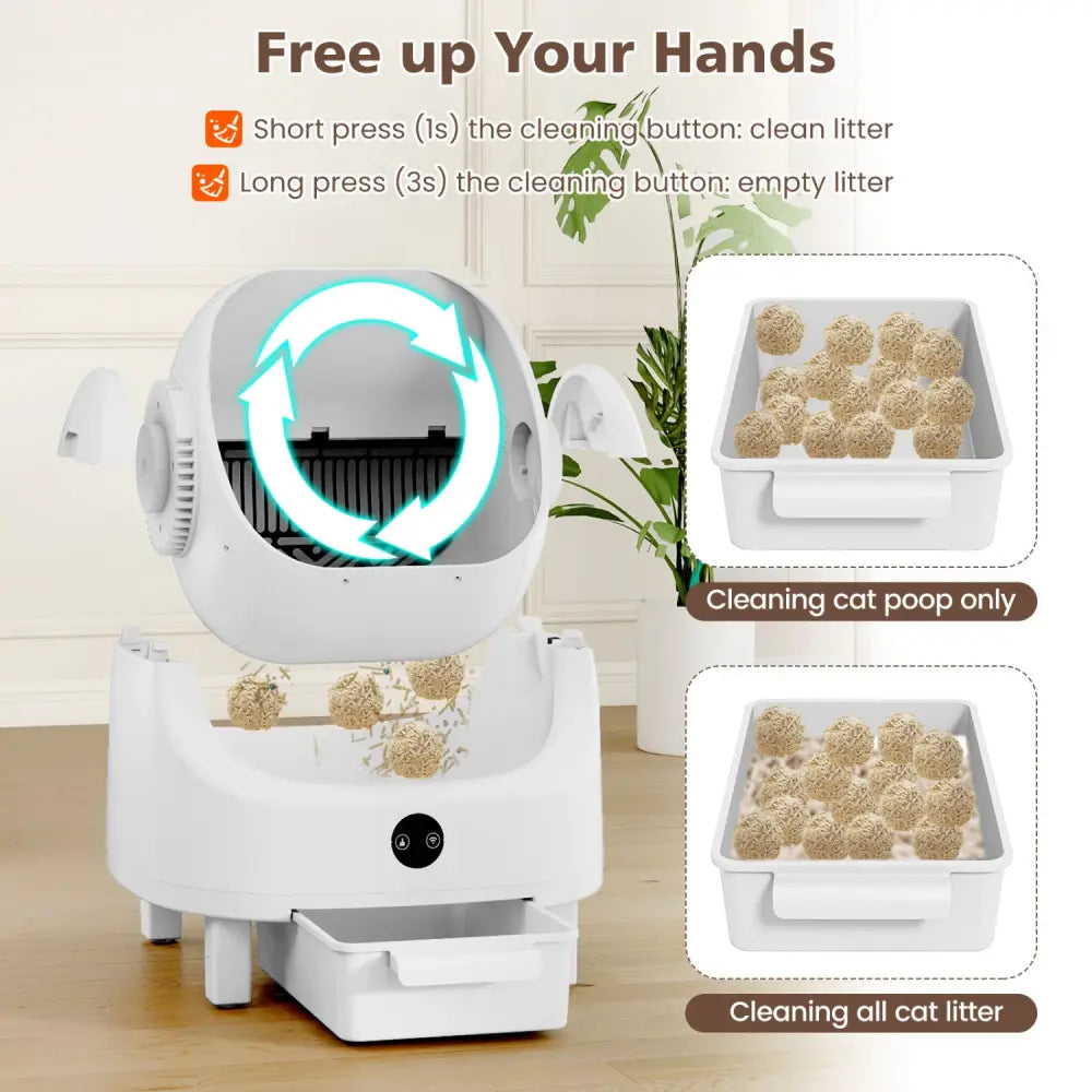 Self-Cleaning Open-Top Cat Litter Box with APP Control for Multi-Cat - Cat Houses