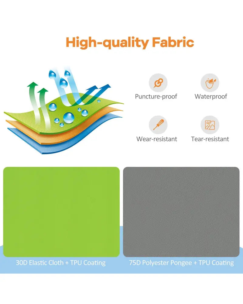 Self Inflating Folding Camping Sleeping Mattress with Carrying Bag-Green - Green - Air Mattresses & Sleeping Bags