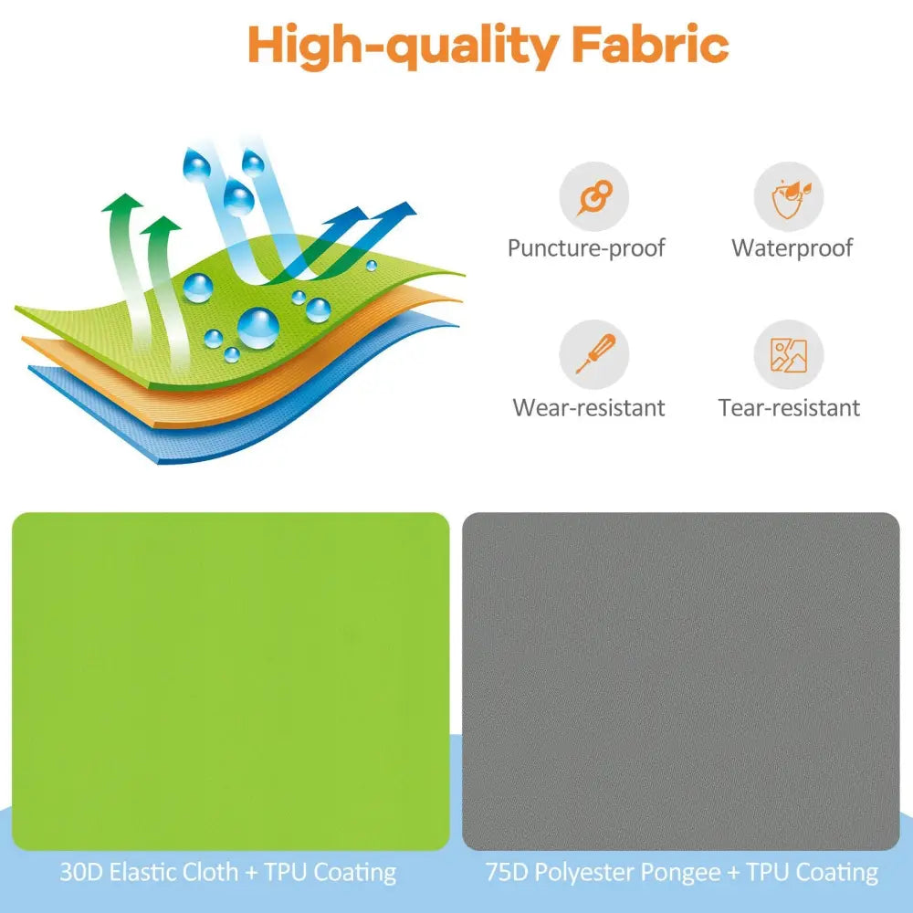 Self Inflating Folding Camping Sleeping Mattress with Carrying Bag-Green - Green - Air Mattresses & Sleeping Bags