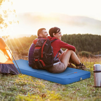 Self Inflating Folding Camping Sleeping Mattress with Carrying Bag-Blue - Blue - Air Mattresses & Sleeping Bags