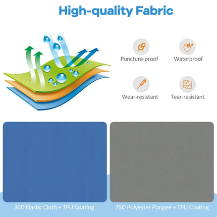 Self Inflating Folding Camping Sleeping Mattress with Carrying Bag-Blue - Blue - Air Mattresses & Sleeping Bags