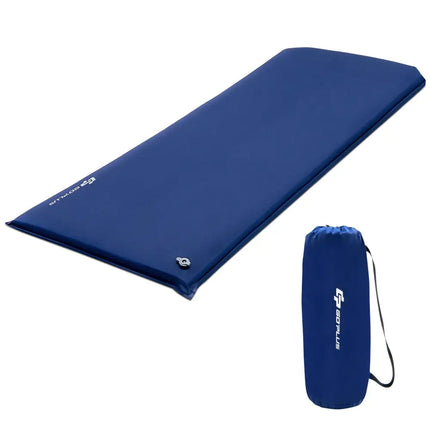 Self-inflating Lightweight Folding Foam Sleeping Cot with Storage bag-Blue - Blue - Air Mattresses & Sleeping Bags