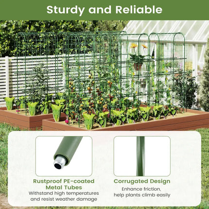 Self-watering Raised Garden Bed Elevated Planter with Climbing Trellis-Black - Gray - Raised Garden Beds