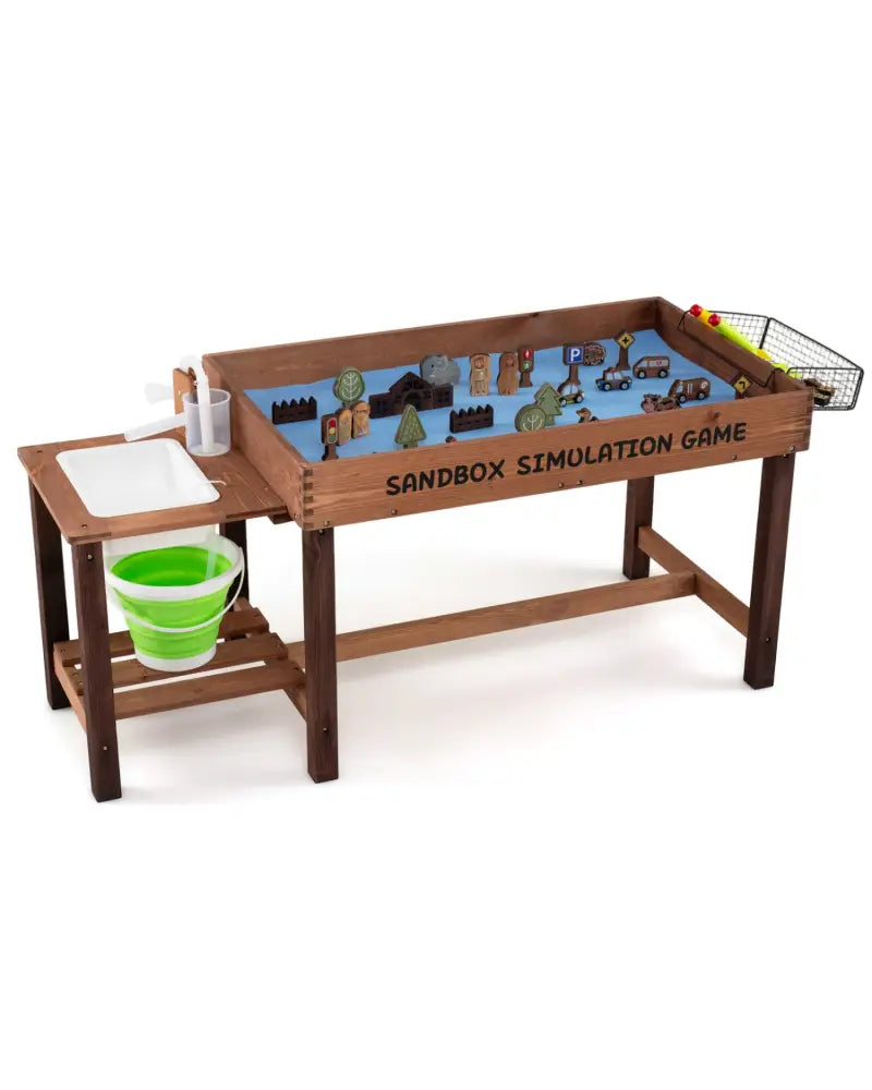 Sensory Table with Water Pump & Sink and 33 Sand Toys for Toddlers - Play Kitchen Sets