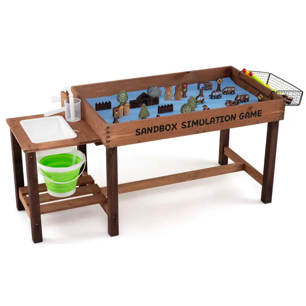 Sensory Table with Water Pump & Sink and 33 Sand Toys for Toddlers - Play Kitchen Sets