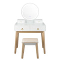 Set 3 Makeup Vanity Table Color Lighting Jewelry Divider Dressing Table-White - White - Makeup Vanities