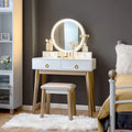 Set 3 Makeup Vanity Table Color Lighting Jewelry Divider Dressing Table-White - White - Makeup Vanities