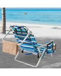 Set of 1 Folding Beach Chair for Adults with 4-Position Adjustable Backrest - Beach & Lawn Chairs
