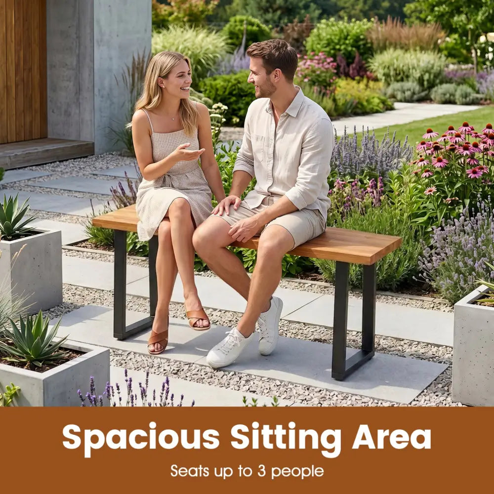 Set of 1 Wood Patio Bench 47.5’’ Long Dining Bench for Entryway Poolside - Outdoor Benches